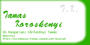 tamas koroskenyi business card